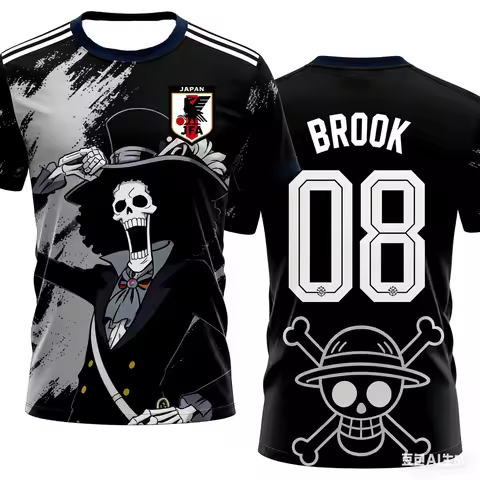 Summer Japan OnePiece Luffy Football Jersey Men T-shirt Football Special Jersey Adult Men's Quick-Dr