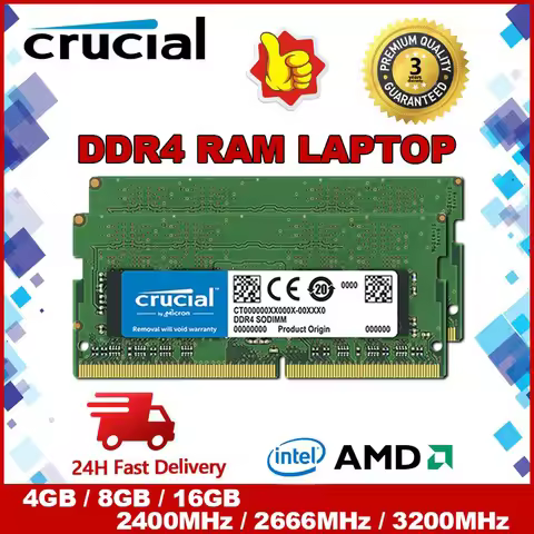 Crucial Laptop DDR4 RAM 4GB 8GB 16GB SODIMM 2400Mhz 2666Mhz 3200Mhz DDR4 SODIMM Memory