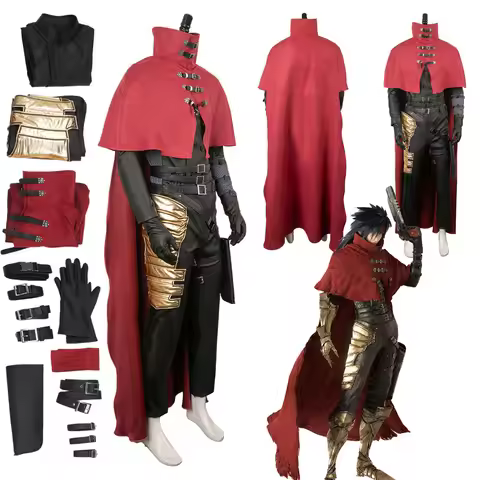 Vincent Valentine Cosplay Fantasia Fantasy FF7 Costume Cloak Full Outfits For Adult Men Male Boy Hal