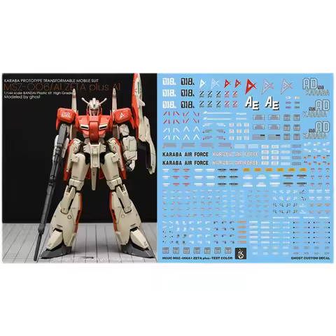 YAN Decal for HGUC 1/144 MSZ-006/A1 ZETA PLUS A1 Model Kit Building Tools Hobby DIY Sticker Fluoresc