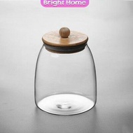 โหลแก้วสูญญากาศ โหลแก้ว โหลแก้วมีฝาปิด ขวดใส่เครื่องปรุง โหลแก้วฝาไม้เก็บวัตุดิบ ทรงโอ่ง กระปุกใส่ขนม Food Storage
