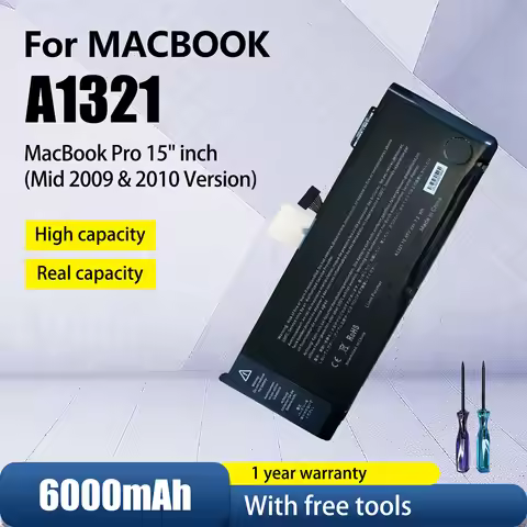 A1321 laptop Battery for APPLE MacBook Pro 15" A1286 2009 2010 020-6380-A MC118LL/A MC372 MC371 MB98