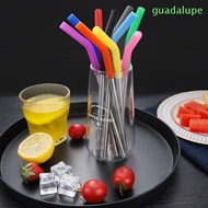 GUADALUPE 2Pcs Stainless Steel Straw, Reusable Detachable Metal Straw, Durable Smooth Surface With Silicone Tip 8mm Stanley Cup Straw Tumbler Cup