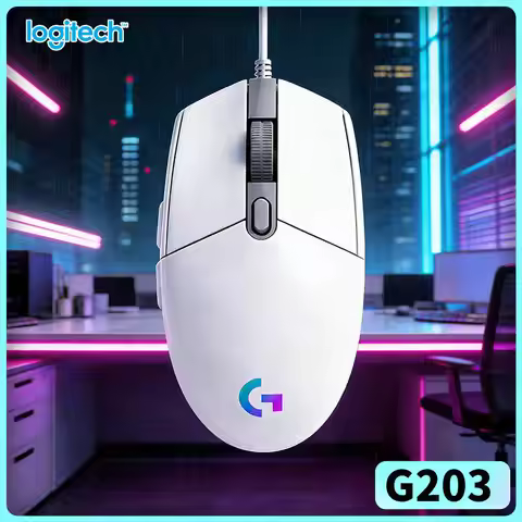 Logitech G203 Prodigy Wired Gaming Mouse 200-8000 DPI RGB Lighting 6 Buttons On-Board Memory 1ms Res