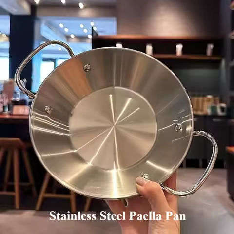Seafood Rice Pan Pan Frying Pan Stainless Steel Korean Commercial Plate Frying Pan 21cm