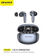 Awei T90 ENC 4Mics หูฟัง5.3บลูทูธโทรความคมชัดสูงหูฟังบลูทูธลดเสียงรบกวนอินเอียร์/ครึ่งอินเอียร์เปลี่