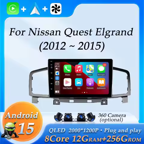 Car Radio Audio Multimedia Video Player for Nissan Quest Elgrand 2012 - 2015 Wireless CarPlay GPS Na