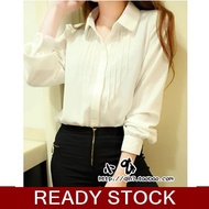 🛒 READY STOCK 🛒 Fashionhomez 8787 long-sleeved white shirt
