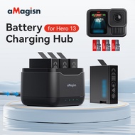 A aMagisn GoPro13 Battery Charging Stand Hero13 Battery Triple Charge Charger Action Camera Accessor