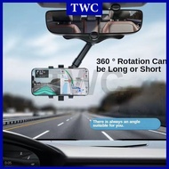 TWC Pemegang Telefon Car Phone Holder Anti Shock In-Car Rear View Mirror Mount GPS DVR 360 Degree Ro