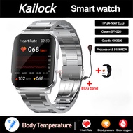 Non-invasive Blood Glucose ECG+PTT Smart Watch 1.83" Screen Blood Pressure Oxygen Body Temperature Smartwatch 60+Dials Watch Men