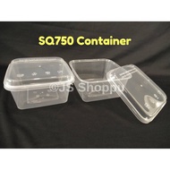 SQ750 (750ml) Square Plastic Disposable Food Container (50pcs±) / Bekas Petak / Bekas Makanan