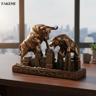 [SharprepublicefMY] Resin Decorative Statue Luxury Sculpture Bull and Bear Figurine for Trader Finan