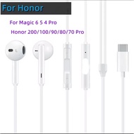 Honor X9b X9c USB-C Earphone Honor 90 70 5G Headphone Microphone Volume Control Button For Magic 6 P