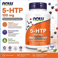 NOW 5-HTP 100 mg Neurotransmitter Support Positive Mood Relaxation Support 120 Veg Capsules Non GMO 