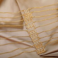 1pc Copper Rhinestone Decor Number Pendant Necklace For Couple (111-999)
