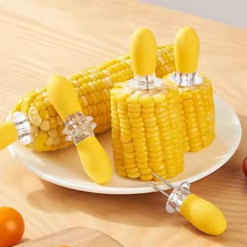 2PCS/4PCS/6PCS/8PCS/Corn Needle Grilling Sticks Stainless Steel Corn Fork BBQ Fork Fruit Fork Home C