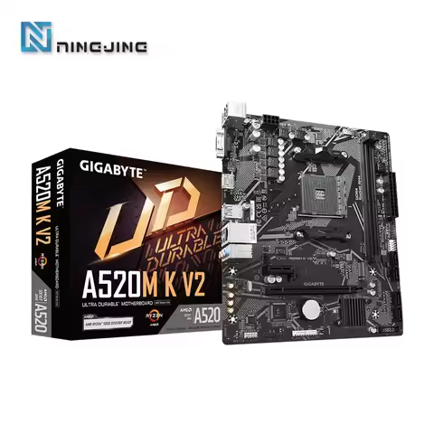 GIGABYTE A520M K V2 Micro ATX AMD A520 DDR4 M.2 USB3.2 STAT 3.0 SSD/New/64G Best support R9 desktop 