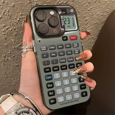 Funny Stylish Calculator Pattern Phone Case For iPhone 16 15 14 Pro Max 13 12 11 XS X XR 7 8 Plus SE
