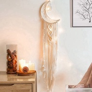 Dream Catcher, Moon Dream Catcher with Light - Bedroom Wall Decor, Dream Catcher Room Decor Teens