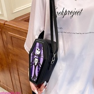 zebeaabb Women Crossbody Bag Gothic Phone Bag Shoulder Bag Coffin Cosplay Cosmetic Bag