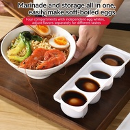 Alilin Plastic Eggs Curing Container With 4 Separate Slots For Making Soft Boiled Eggs
