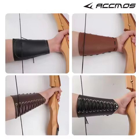 Quick Release Traditional Cowhide and Leather Arm Guard Pull Bow Arm Protector Wristband Archery Sho