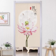 Japanese width 140CM Door Curtain with rod Set Hanging Half divide 120 180 Modern living room entryway Toilet Kitchen Partition Full Door Curtain pole doorway Height 200CM Curtain