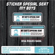 Special seat Sticker | Boy's (custom name)