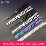 【Hot】【lowest】♘☌All-steel Butterfly Comb Knife CSGO Game Folding Knife Novice Practice Swing knife outdoor self-defense m