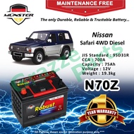 Münster Robust MF CMF N70Z | N70ZR | NX120-7R | 95D31R (75AH) Car Battery Bateri Kereta for Nissan S