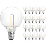 SUNTHIN 25 Pack G40 LED Bulbs, 1W LED Bulbs with E12 Base, 5 Watt Incandescent Bulbs Equivalent, War