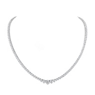 Gradual Moissanite Tennis Chain Necklace: 925 Sterling Silver 14k White Gold Plated Elegant Moissani