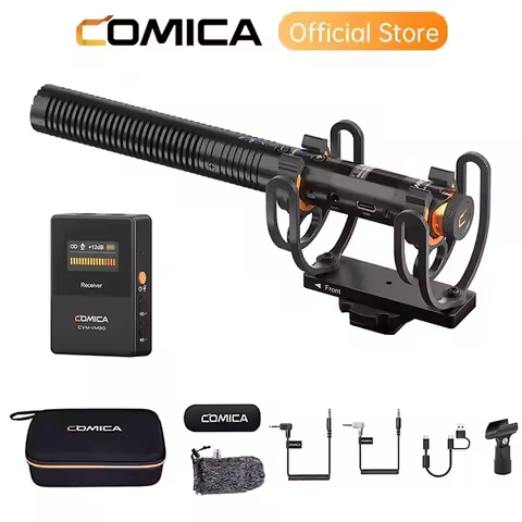 COMICA VM30 2.4G Super Cardioid Condenser Wireless Microphone Shotgun Mic With Gain Control for Came
