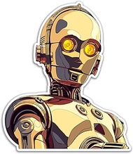 SW C3PO Droid Sticker Decal Notebook Car Laptop 4.75"x5.5" (Color)