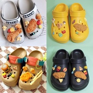 Cartoon Fries Cheese Jibitz Set 3d Chicken Wing Croc Pins Fried Chicken Burger Shoe Buckle Decoratio