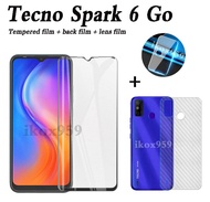 For Tecno Spark 6 Go tempered glass Spark 6air Spark6  mobile phone screen protector 3-piece set  Tempered Glass Film + Lens Film + Back Film Tecno Camon 16 Pouvoir 4 Pouvoir 4pro