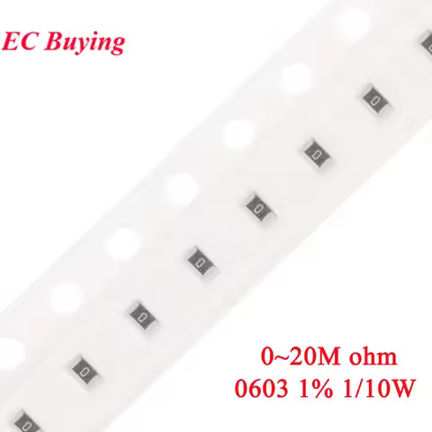 100pcs 1% 0603 SMD resistor 0R ~ 20M 1/10W 0.1 0.22 10 100 150 220 330 ohm 1K 2.2K 10K 100K 0.1R 1R 