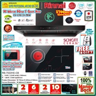 Rinnai Electric Hob RB-7022HE-CB 2-in-1 Vitroceremic Induction Hob / Rinnai Hood RH-C3819-PBW | Gift