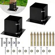 [ISHOWMAL-SG]6x6" Post Anchor Square Bracket Bolt Down Post Base Wood Post Ground Anchor-New In 1-