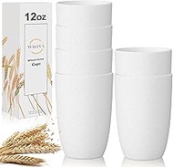 Wheat Straw Cups Set of 6 Good Alternative to Plastic Cups Reusable 12 oz Unbreakable Drinking Cup R