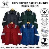 NK Men's Safety Jackets 100%Cotton(3Colours) with Button/ Baju Kerja Cotton 100% 3Warna (Red/Dark Bl