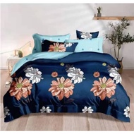 cadar queen with comforter 7 in 1 blue big flowers set queen bedsheet with comforter