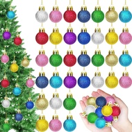 50 Keping Hiasan Bola Mini Krismas, Bola Berkilauan Berwarna-warni 1.18 Inci, Hiasan Gantung Kecil u