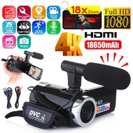 【 Ready Stock】 ▲4K Full HD Video Camera Camcorder 2400 MP IR Night Vision Video Camcorder 3 Inch Touch LCD Screen 18X Zo