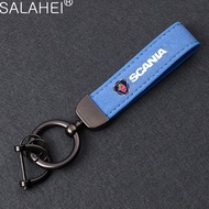 Car Suede Leather Keychain Metal Key Rings Chains Best Gifts For Saab 93 900 9000 03-10 Scania BJ SC