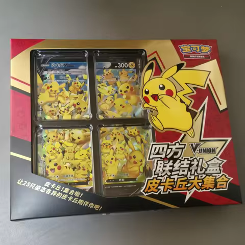 New Arrival Genuine 100% Original Ptcg Card Quartet Coupling V-Union Gift Boxes Pikachu Big Gather M