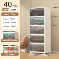 MILE Multi-Layer Storage Cabinet With Wheels Kitchen Cabinet Rack Almari Dapur Bertutup Almari Plast