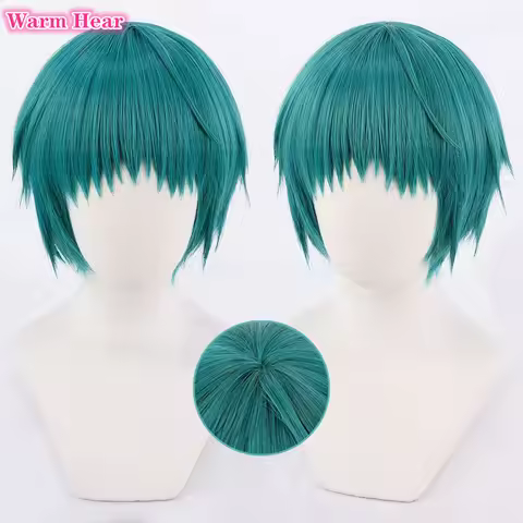 Game P3 Fuuka Yamagishi Synthetic Hair Short 30cm Blue Cosplay Anime Wig Heat Resistant Hair Hallowe