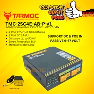 Tarmoc TMC-2SC4E-AB-P-V1 | Media Converter Switch 2FO 4LAN / 2 FO 4 LAN 10/100Mbps POE IN 9-57 VOLT 